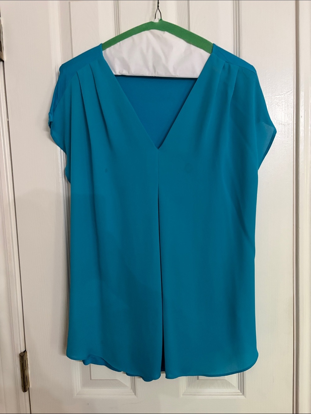 INC International Concepts Teal V-Neck Blouse